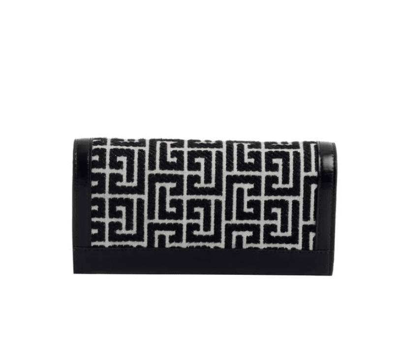 BALMAIN - CARTEIRA BALMAIN 1945 CHAIN WALLETMONO BLACK/BEIGE - Imagem 3