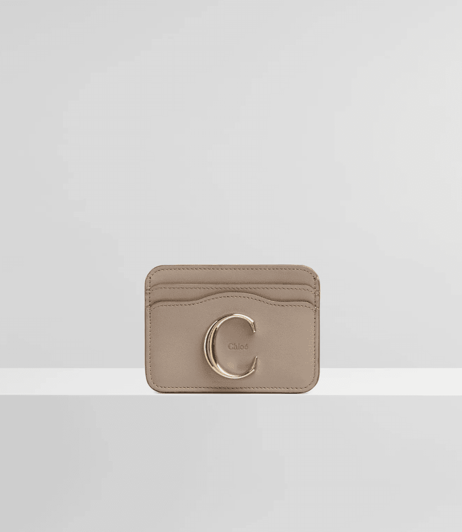 CHLOÉ - PORTA CARTAO CHLOE C CARD HOLDER SHINY C MOTTY GREY