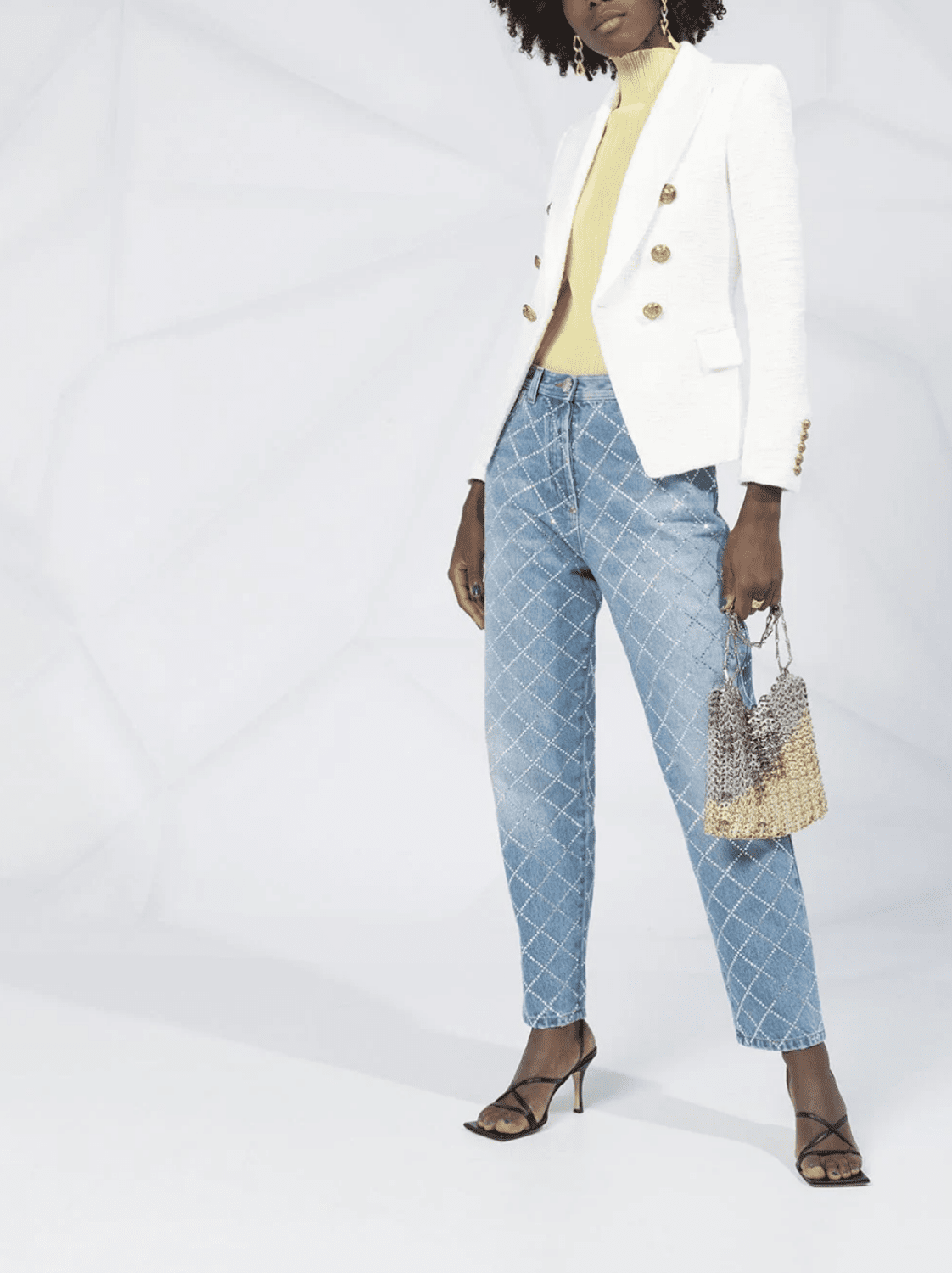BALMAIN - BLAZER 6 BTN TWEED JACKET 0FA WHITE - Imagem 3