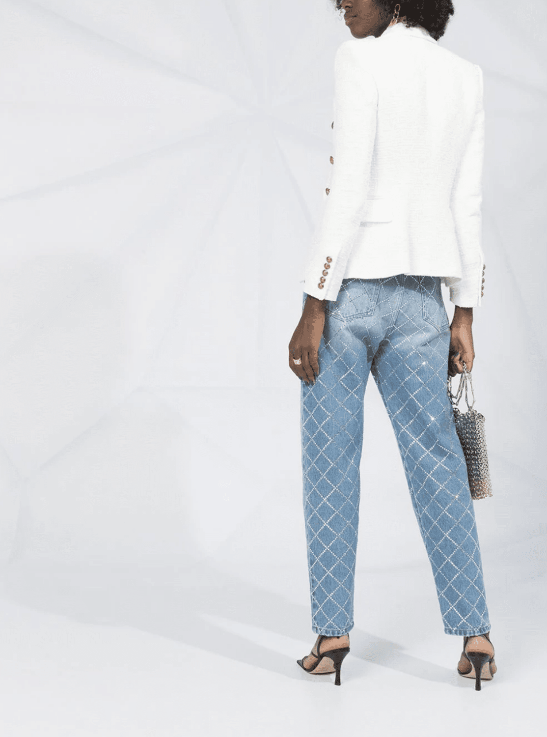 BALMAIN - BLAZER 6 BTN TWEED JACKET 0FA WHITE - Imagem 5