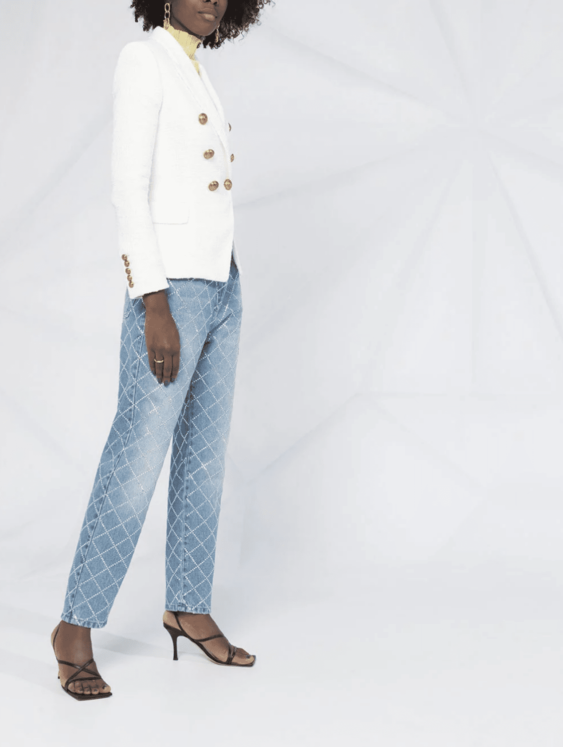 BALMAIN - BLAZER 6 BTN TWEED JACKET 0FA WHITE - Imagem 2