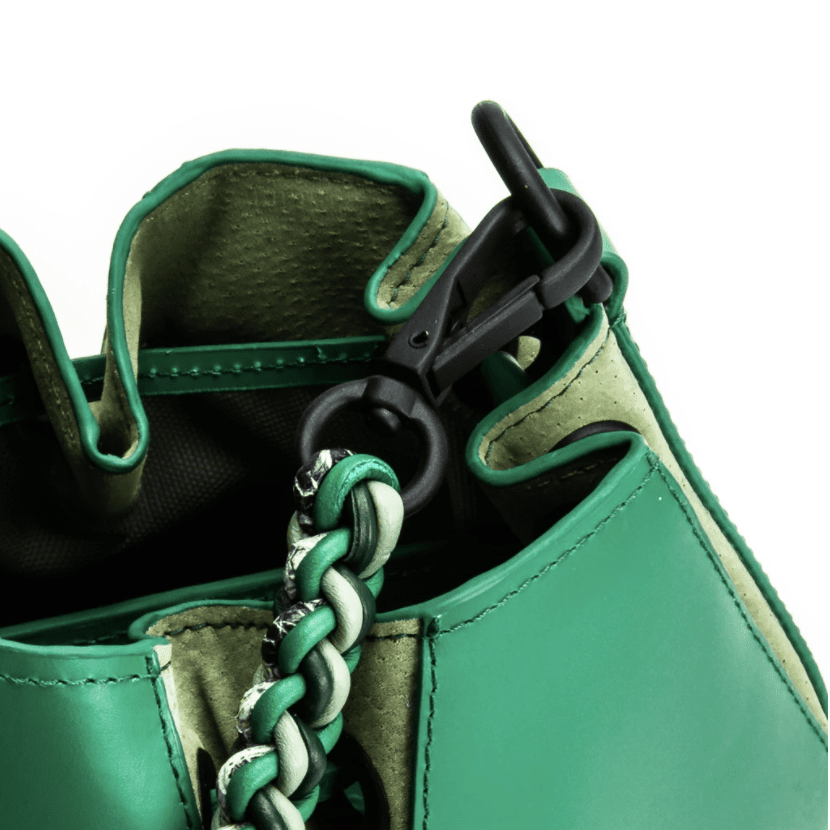 Luna Bucket Bolsa Feminina De Couro Green/Pretoc/Branco/ - Imagem 2