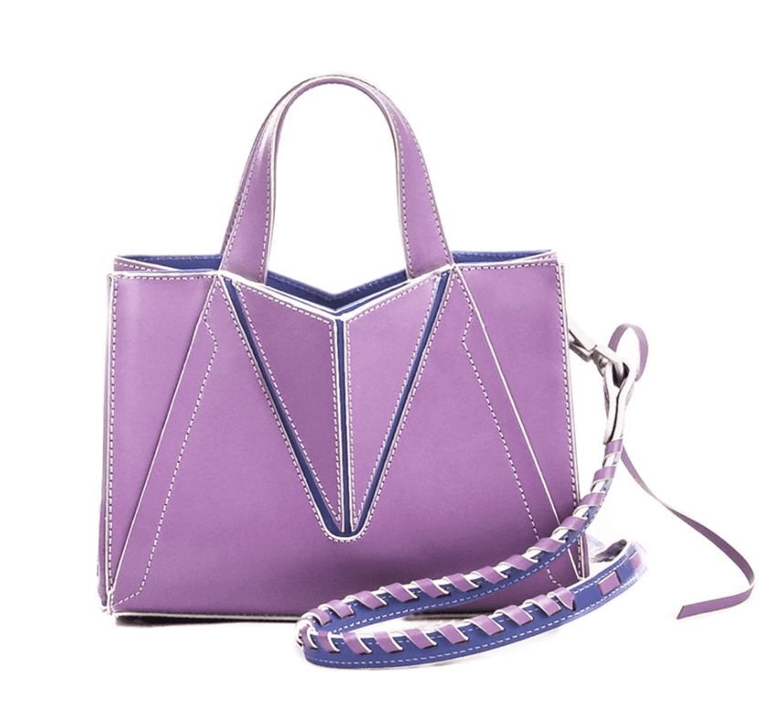 Leia Micro Bolsa Feminina De Couro Lavander/Grape