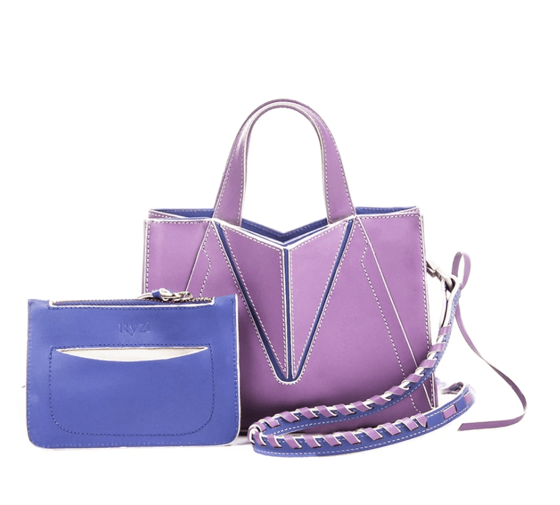Leia Micro Bolsa Feminina De Couro Lavander/Grape - Imagem 2