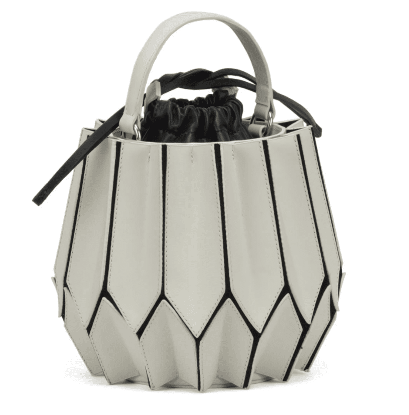 Bolsa Feminina De Couro Preto/Off White - Imagem 2