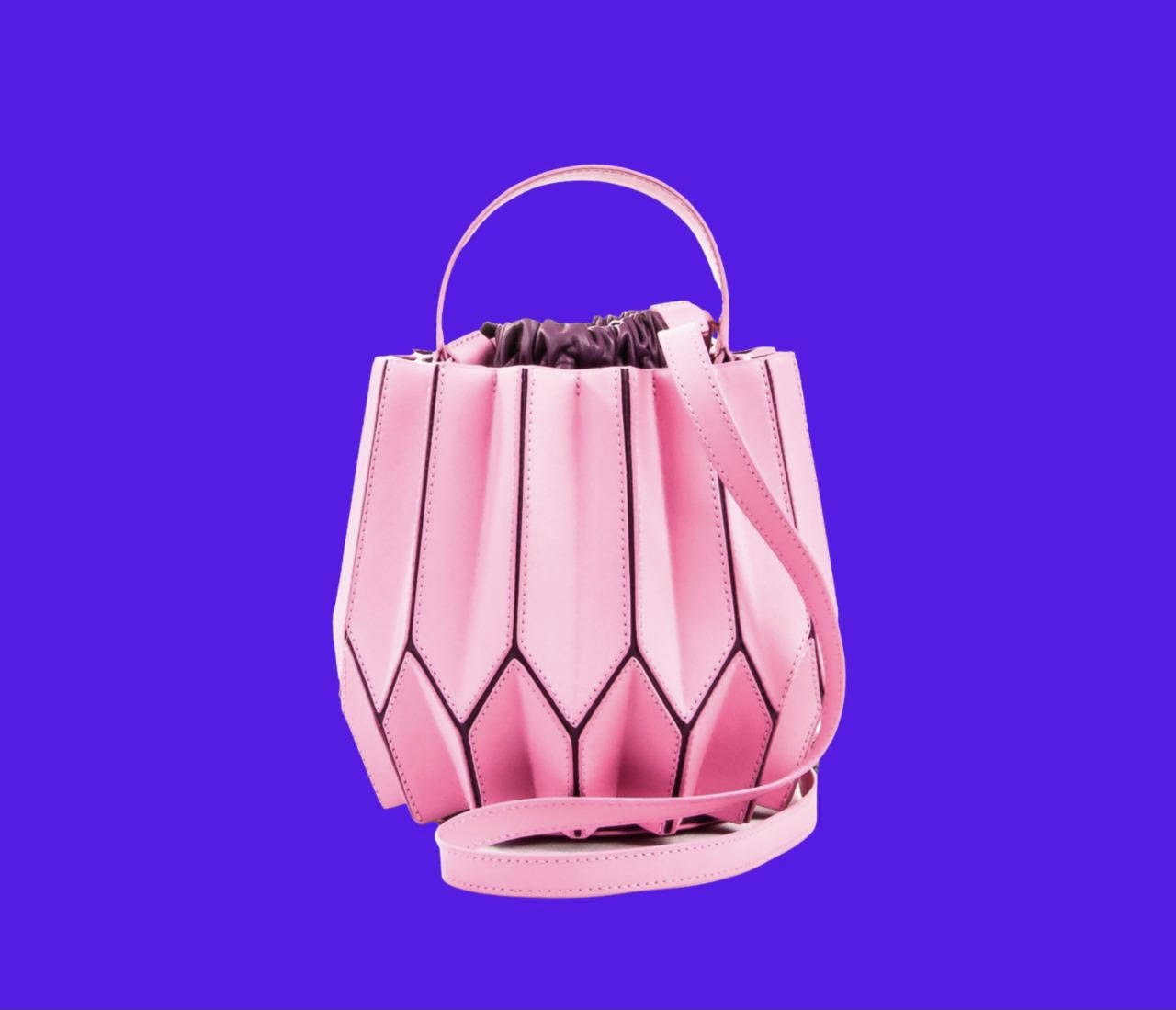 Gamora Bolsa Feminina De Couro Sachet Pink/Magenta Purple/Pre