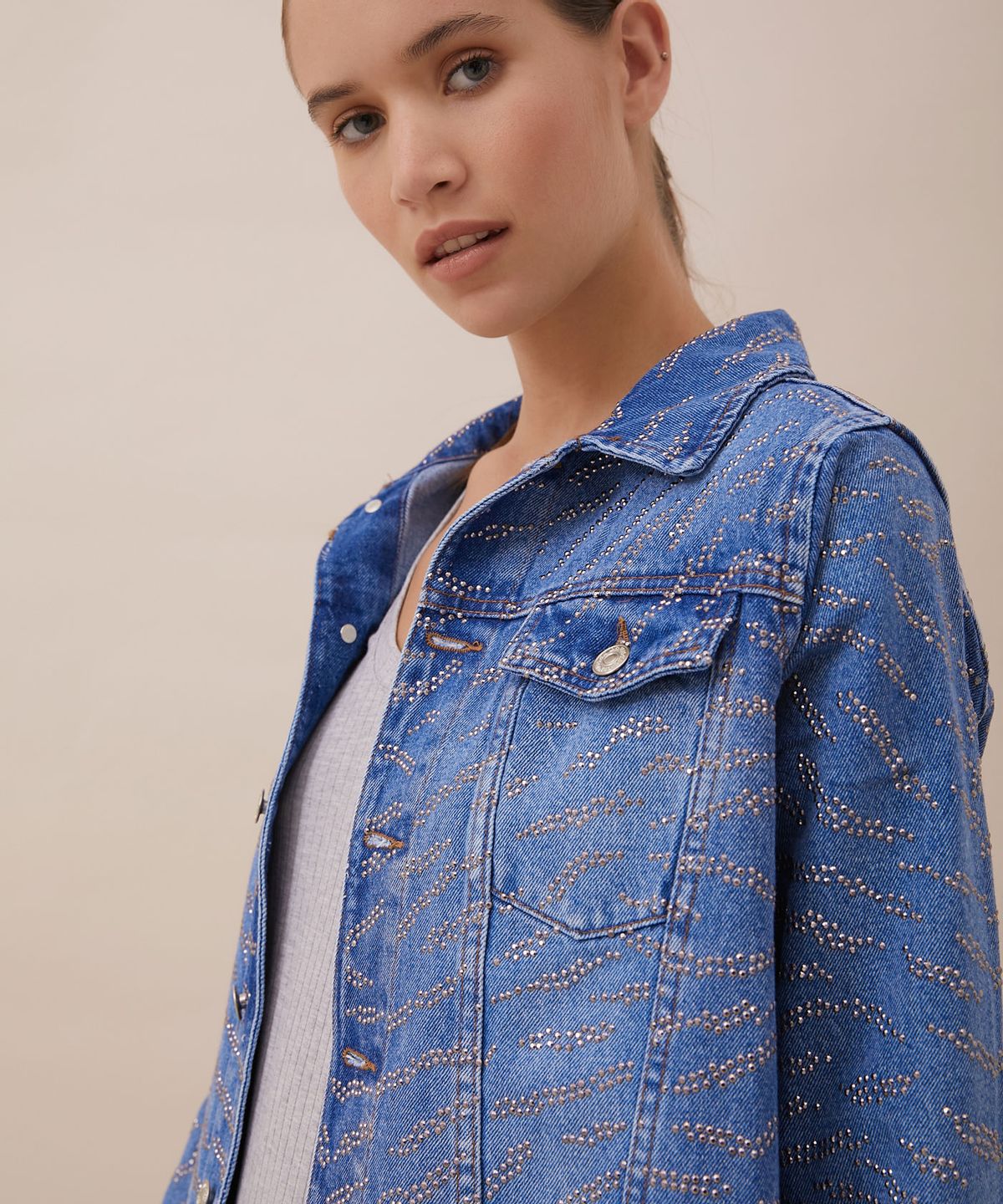 Kosiuko - Campera Block Glam Zibra Jeans - Imagem 2