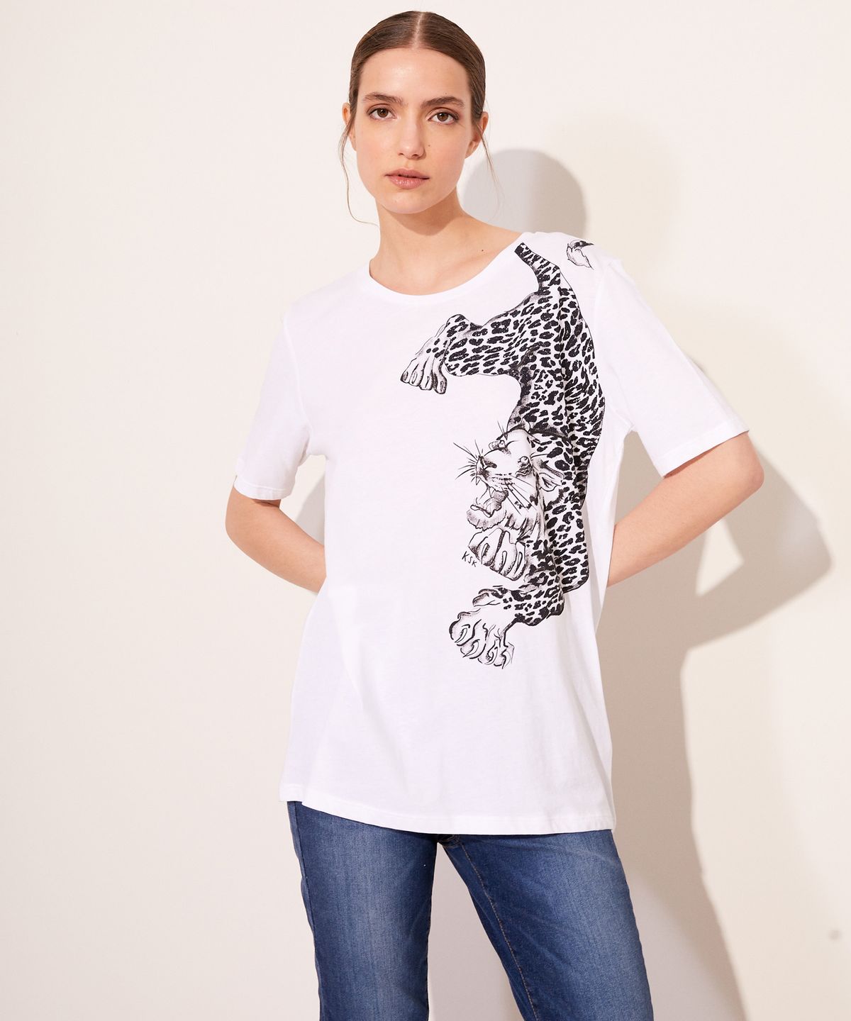 Kosiuko - Remera Tiger Shine Branco