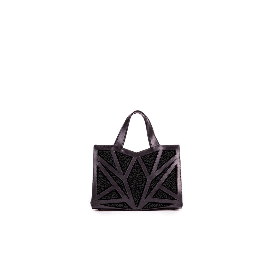 MICRO BOLSA DE COURO MESTICO/CAMURCA PRETO - Imagem 2