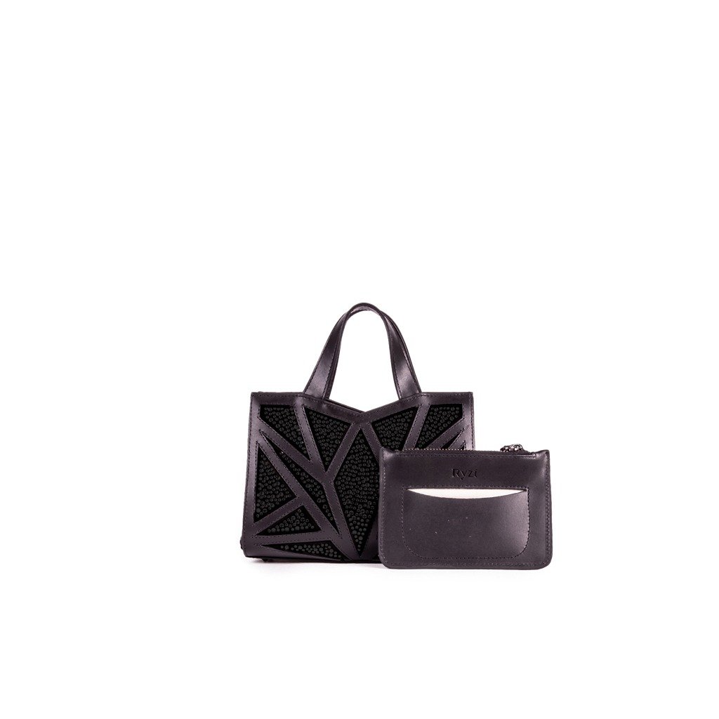 MICRO BOLSA DE COURO MESTICO/CAMURCA PRETO - Imagem 4