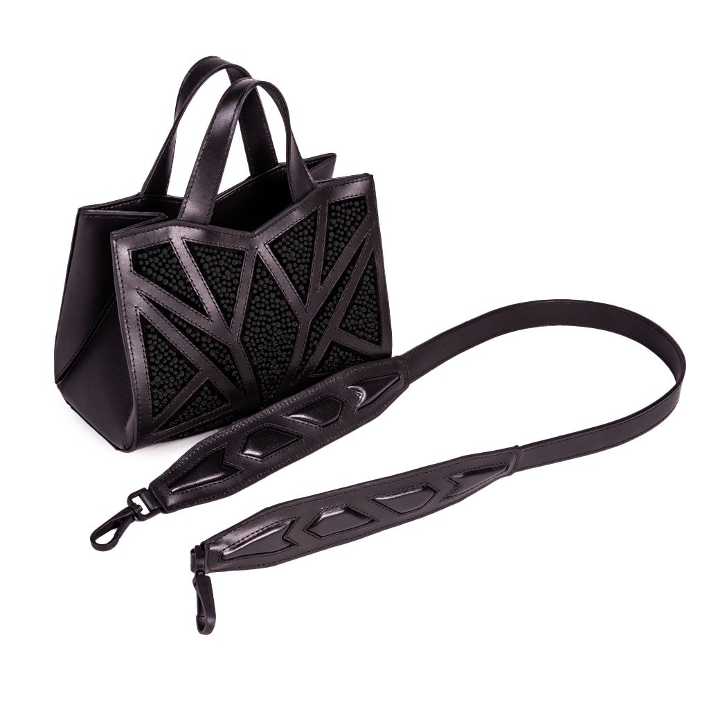 MICRO BOLSA DE COURO MESTICO/CAMURCA PRETO - Imagem 3