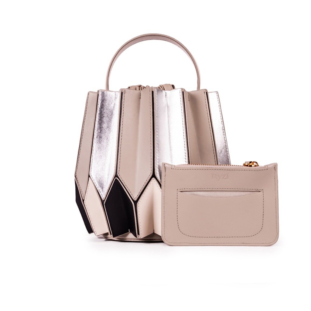 GAMORA BOLSA DE COURO NAPA METAL/MESTICO NEW TAUPE/PRATA/PR - Imagem 3