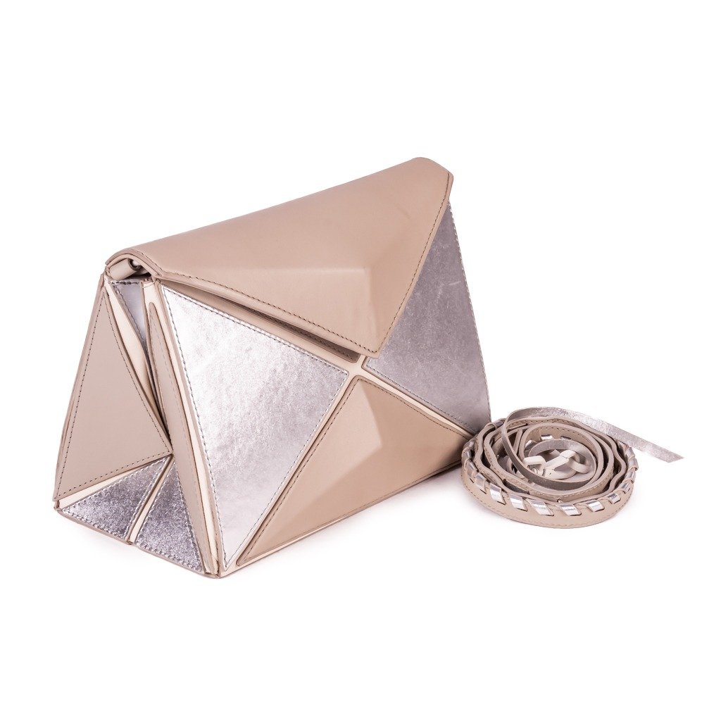 MAGIC BOLSA DE COURO MESTICO/NAPA METAL/ NEW TAUPE/PRATA/OFF - Imagem 5