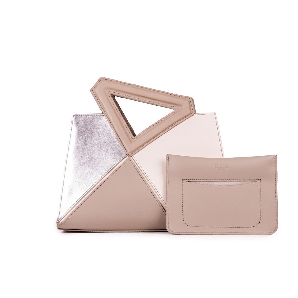 YOKO MINI BOLSA DE COURO NAPA METAL/SOFT/MESTICO PRATA/OFF W - Imagem 2