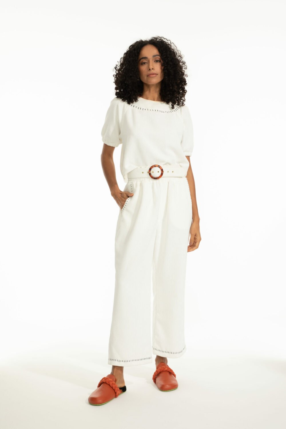 Calça Veludo Jatoba Off White