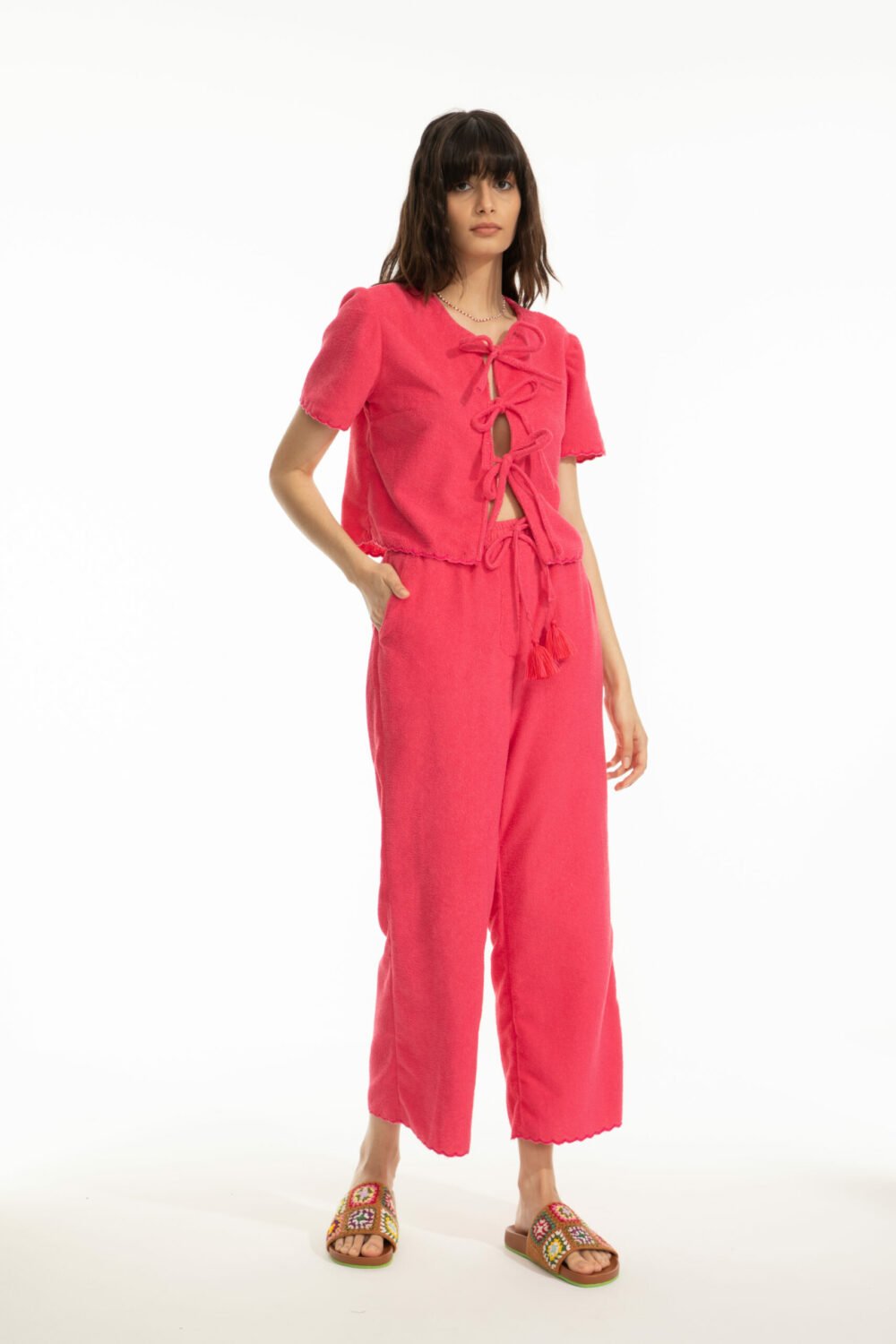 Calça Barra Bordada Ipe Pink