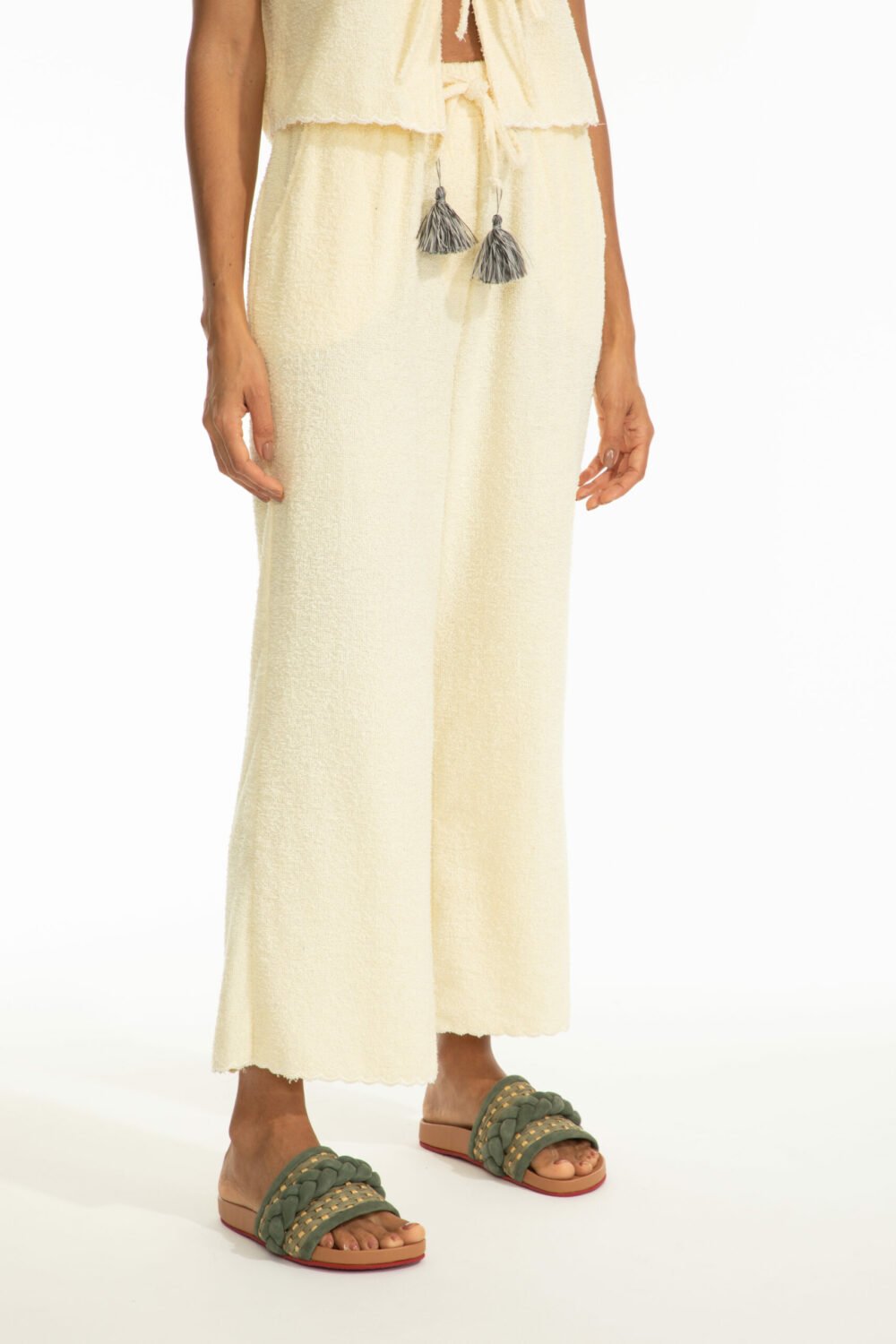 Calça Barra Bordada Ipe Off White - Imagem 2