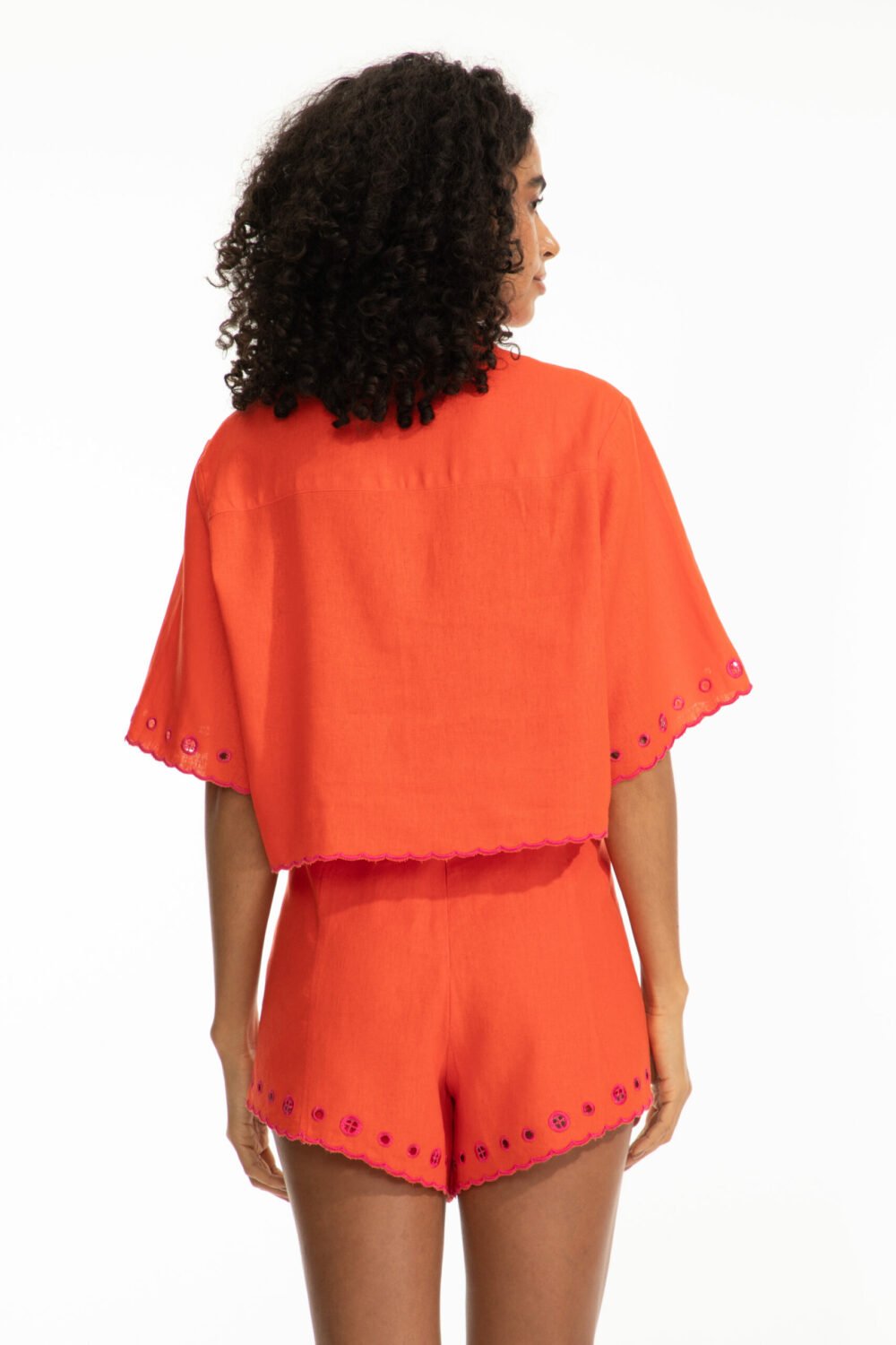 Camisa Bordada Galito Laranja - Imagem 3