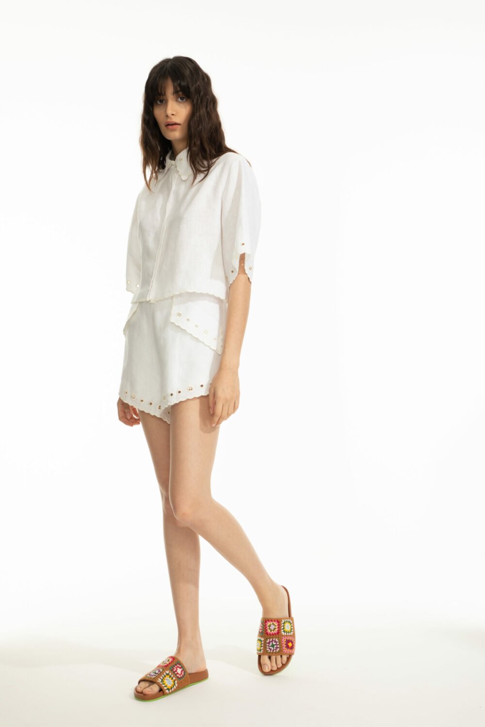 Shorts Bordado Galito Off White - Imagem 2