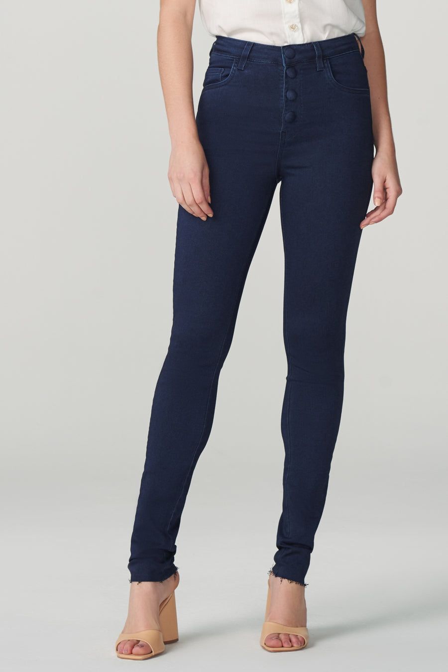 Calca Andrea Acetinada Dark Skinny Ref 2401