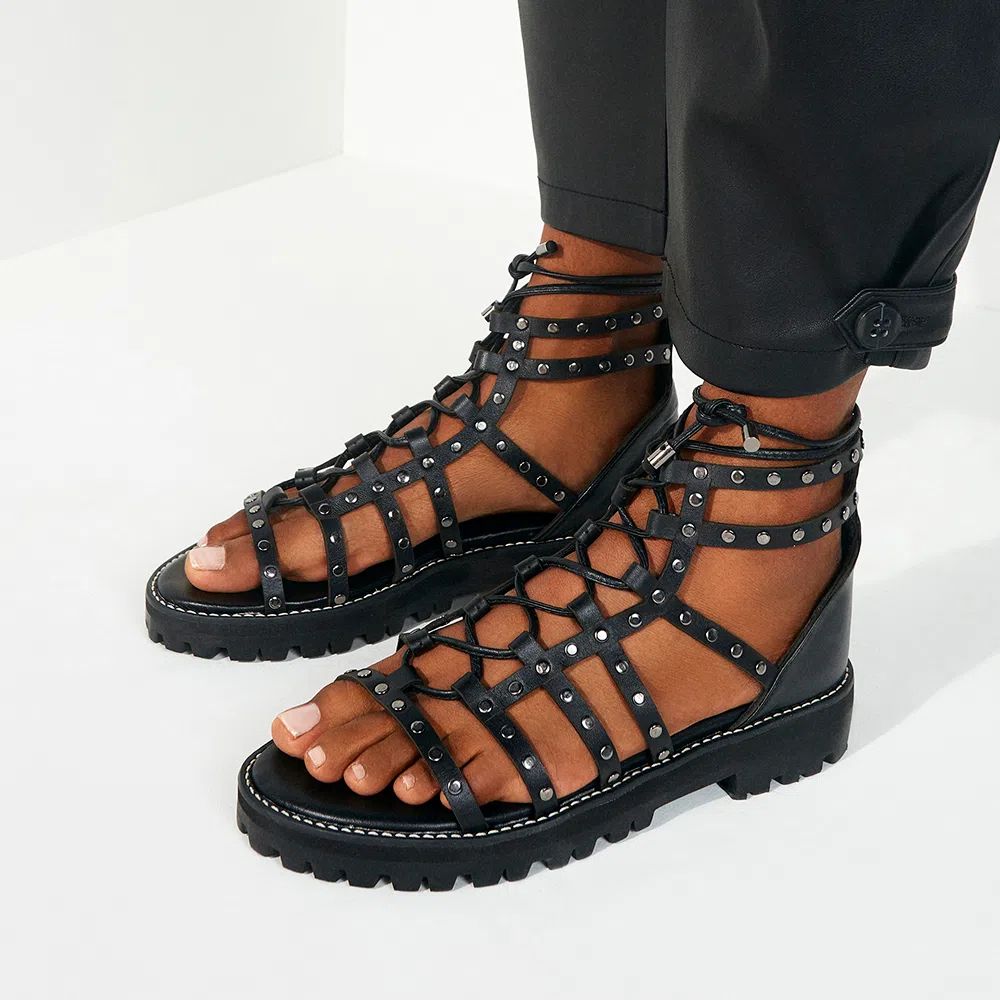 Rasteira Glam Preto