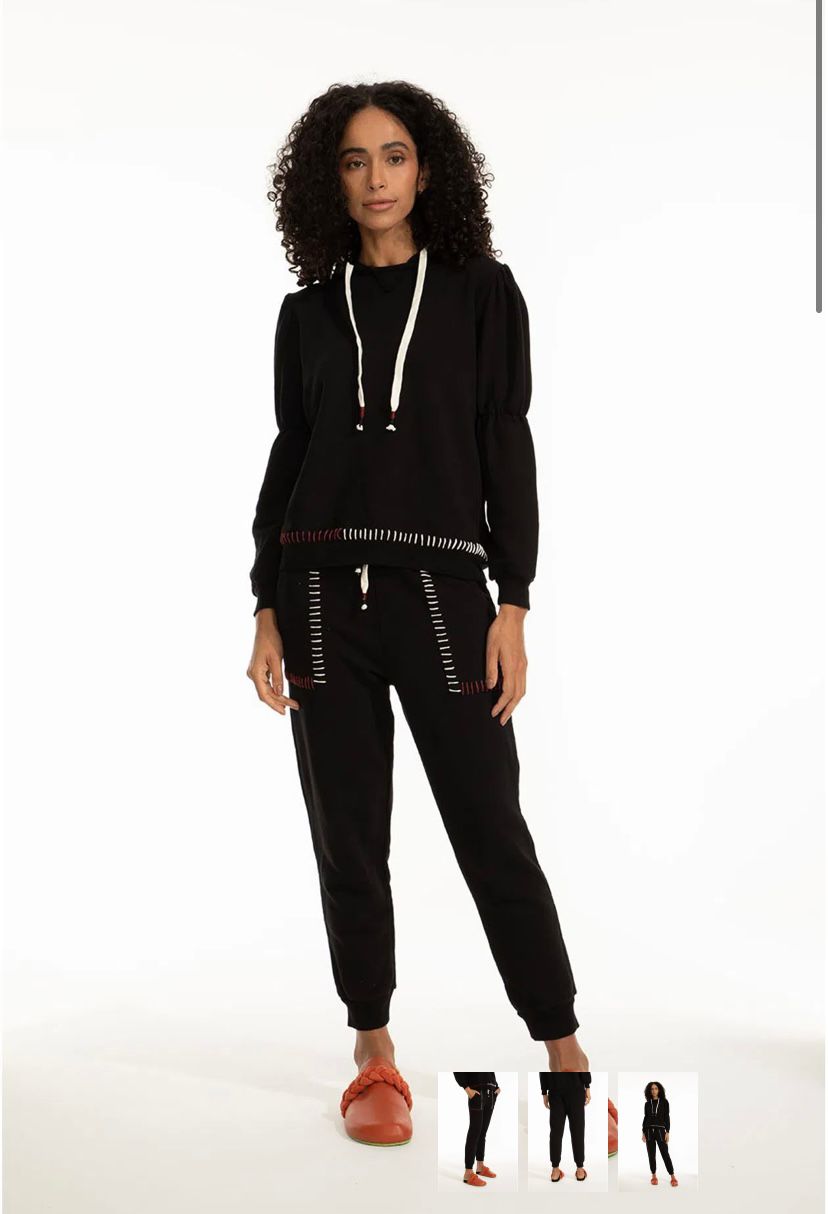 Calca Moleton Crochet Indaia Preto