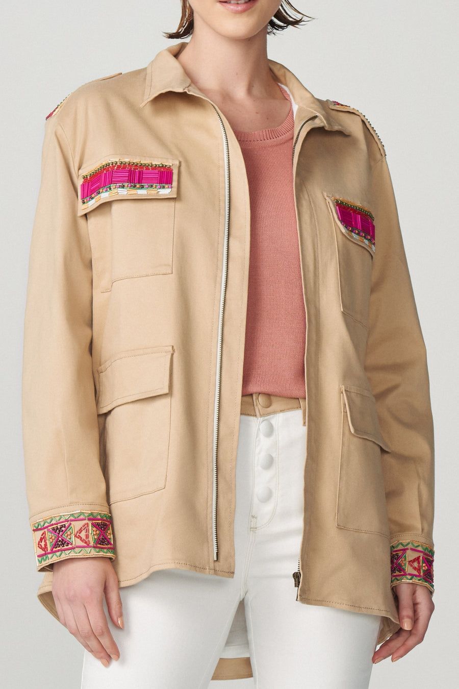 Parka Amendoa Bordada Ref 2394