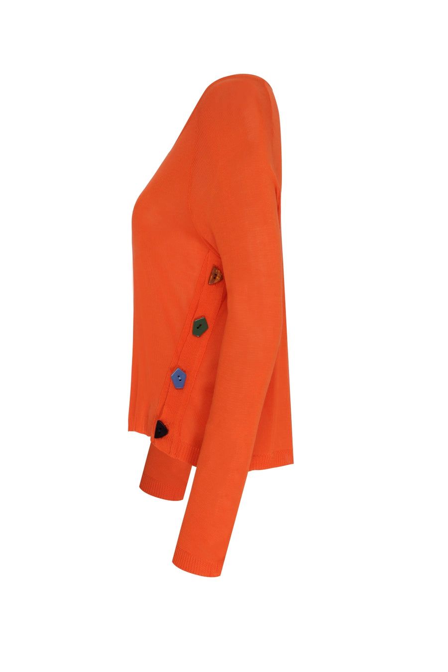 Camisa Tricot Botoes Laranja Ref 2383 - Imagem 3