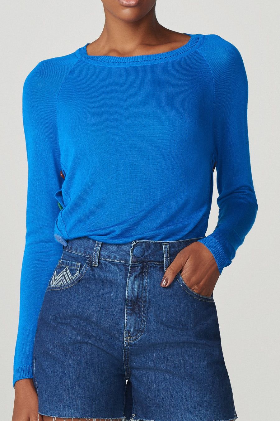 Camisa Tricot Botoes Azul Bic Ref 2385