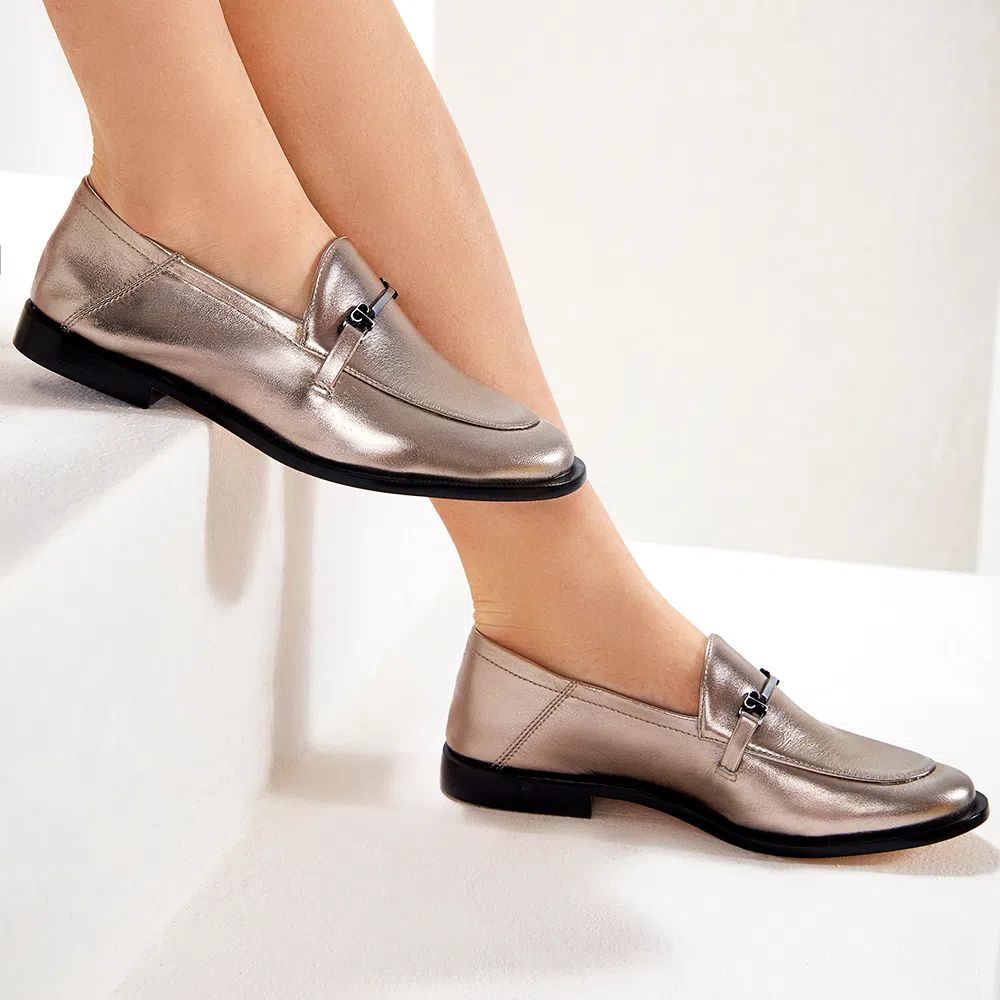 Mocassim Torres Prata Velho