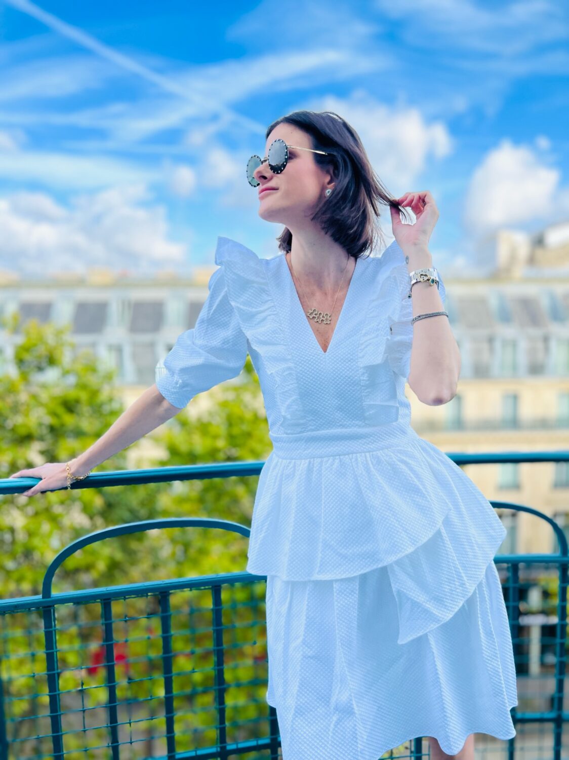 Vestido Curto Babado Frankfurt Branco