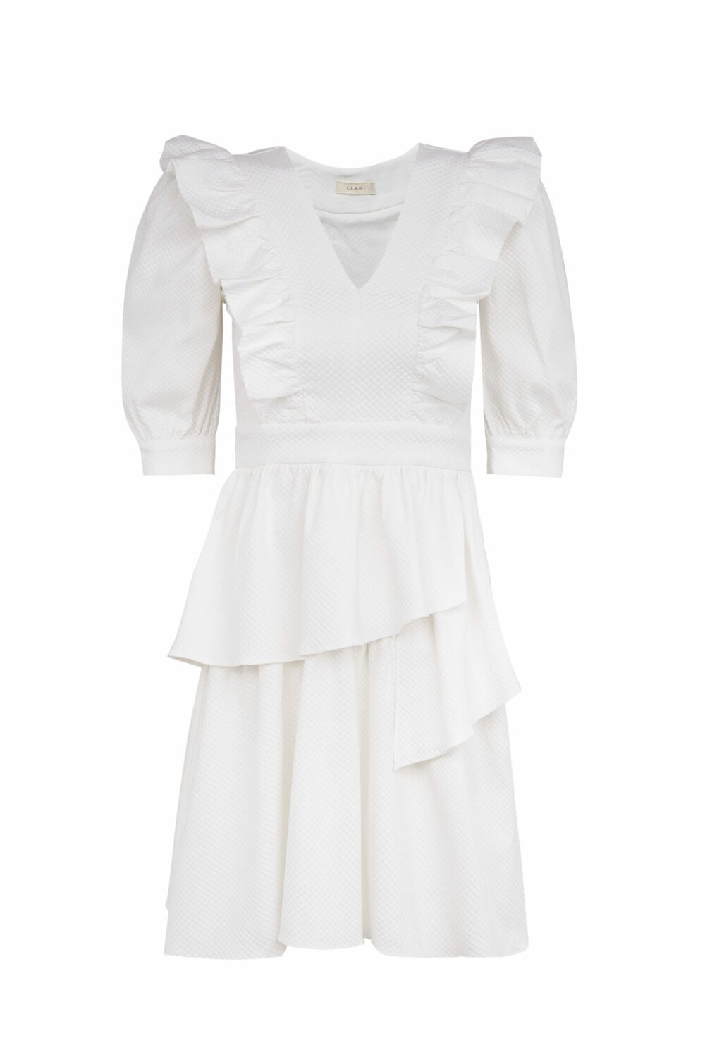 Vestido Curto Babado Frankfurt Branco - Imagem 2