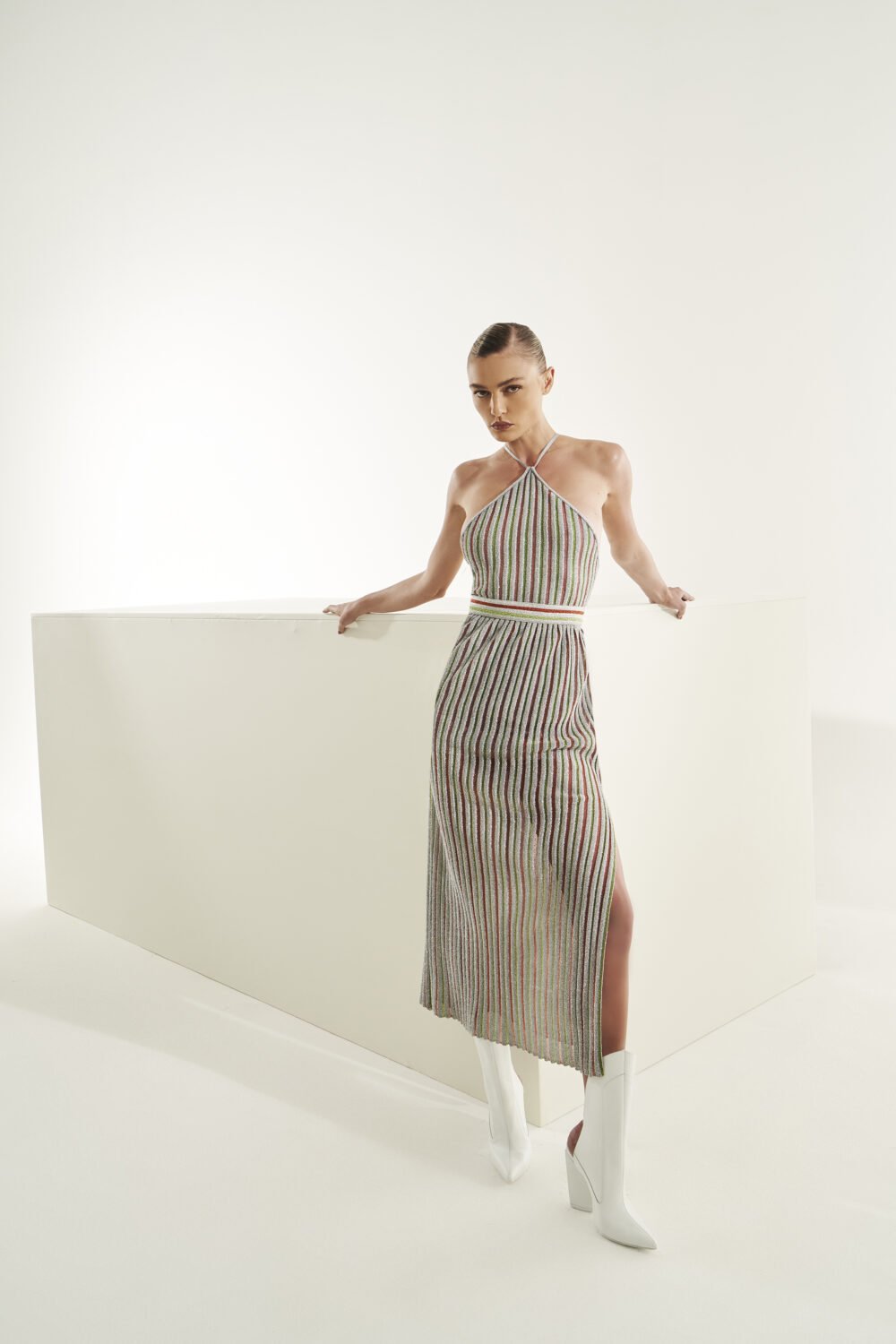 Vestido Midi Amarracao Tricot