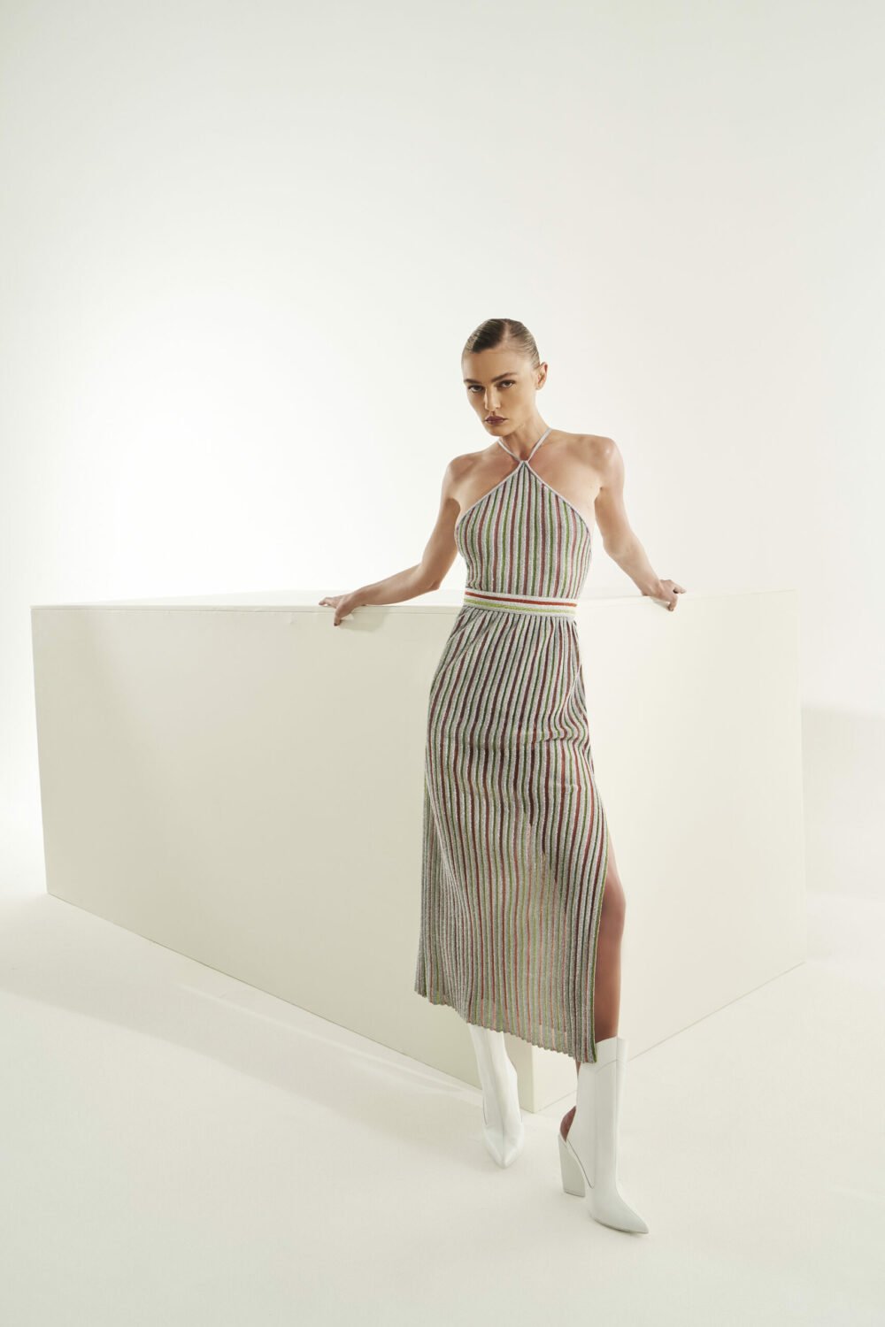 Vestido Midi Amarracao Tricot