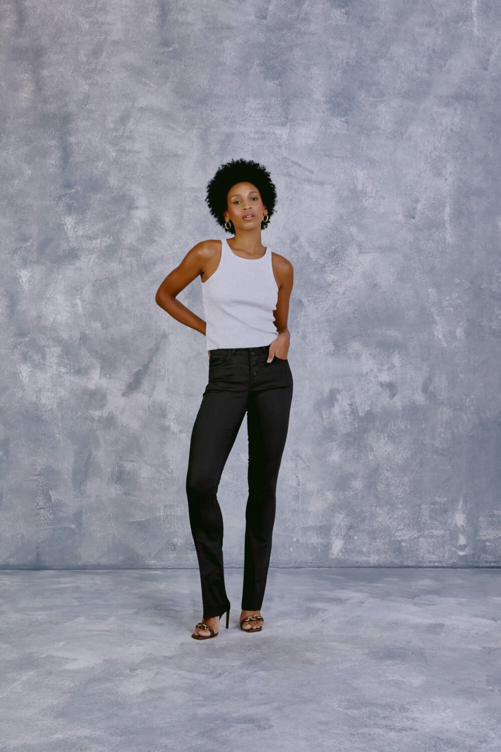 Calca Andrea Black Acetinada Skinny Ref Ac2342