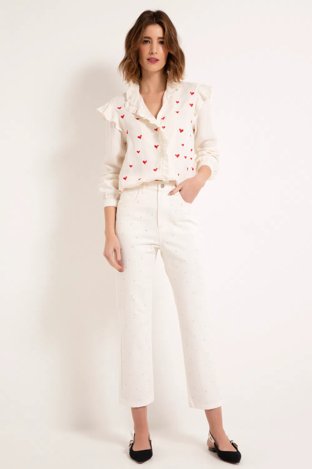 Camisa Coracoes Off White