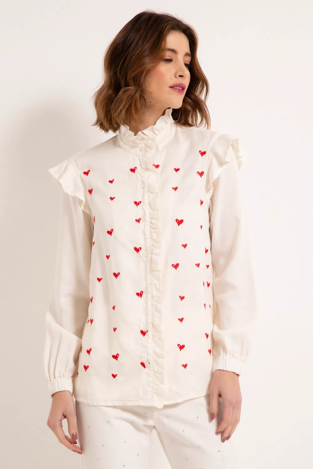 Camisa Coracoes Off White - Imagem 2