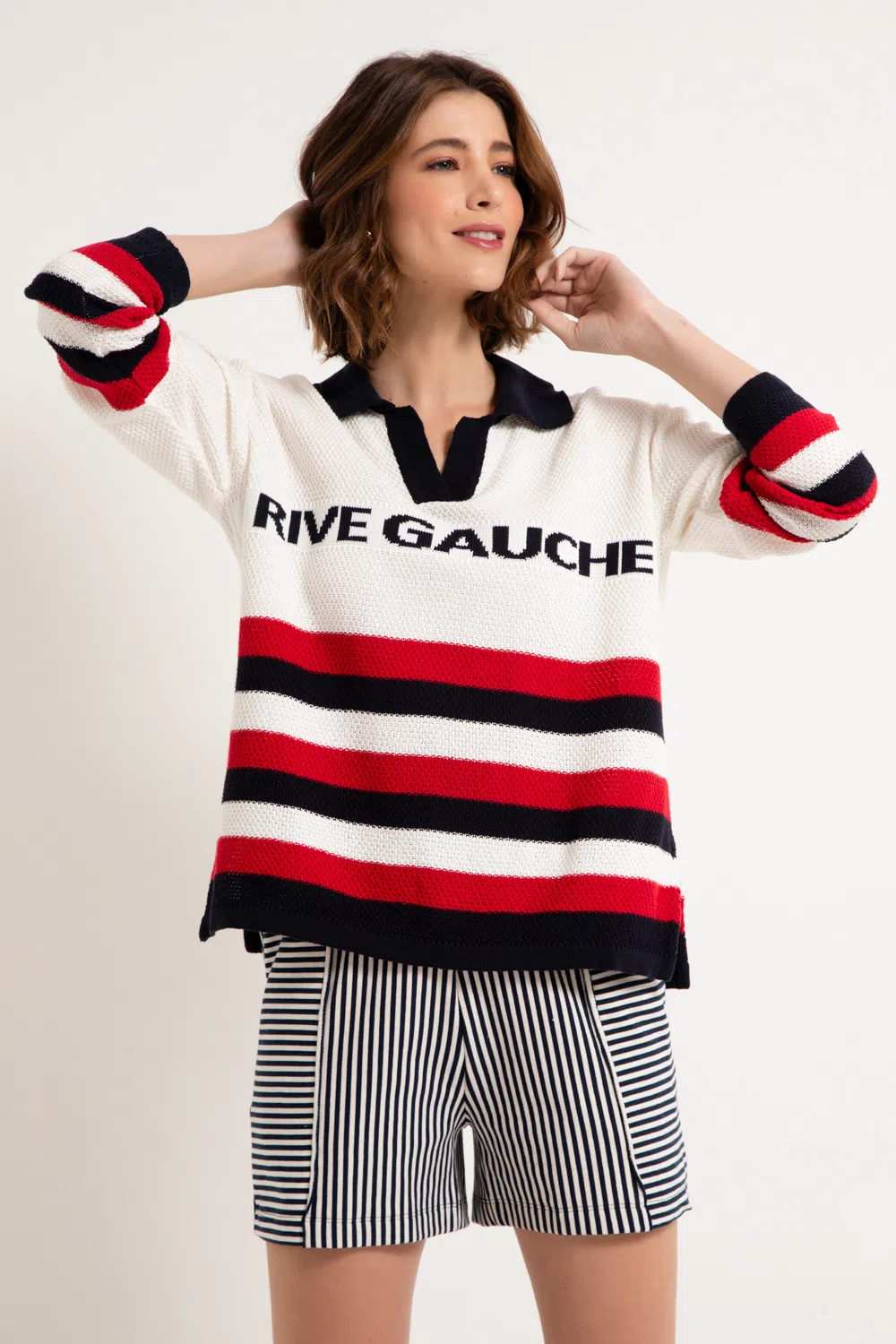 Blusa Polo Rive Gauche Off White - Imagem 2