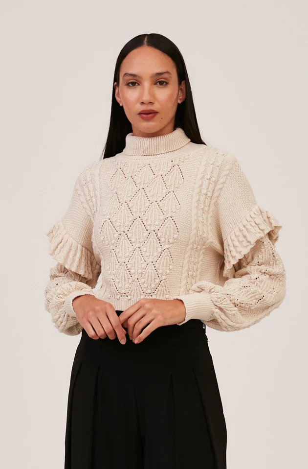BLUSA EM TRICOT EM PONTO RELEVO NINIVE