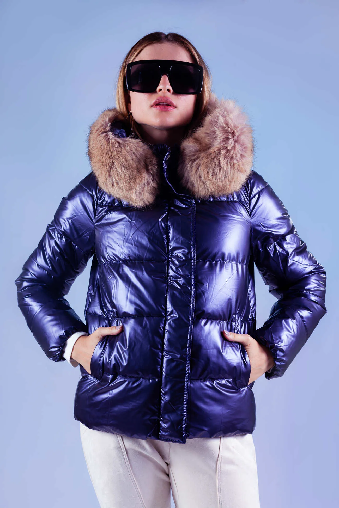 Puffer Com Luva Azul