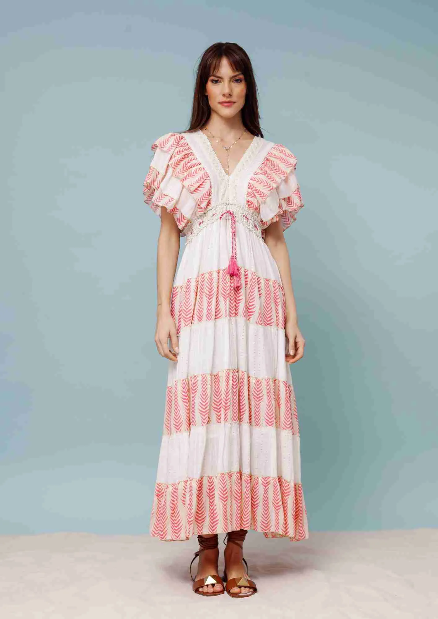 VESTIDO FONTANA OFF/ROSA