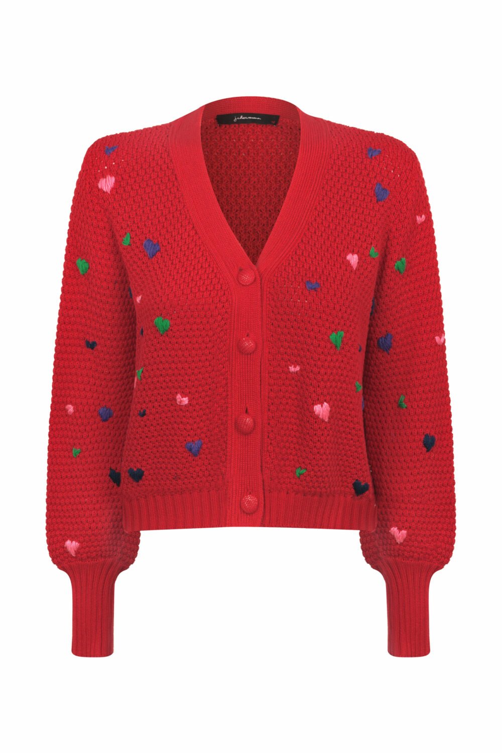 Cardigan Coracoes Vermelho