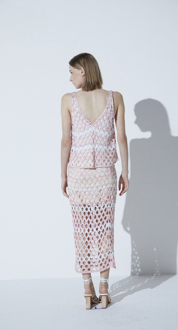 REGATA EM TRICOT TELADO MULTICOLOR ROSA - Imagem 3