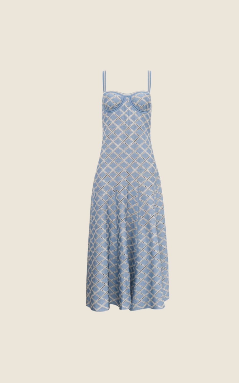 VESTIDO TRICOT JACQUARD AZUL