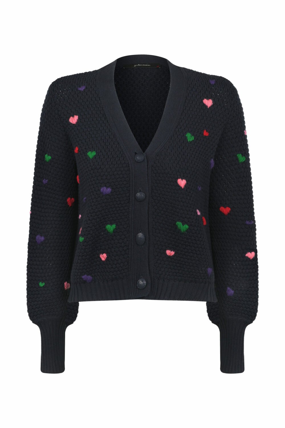 Cardigan Coracoes Azul Marinho