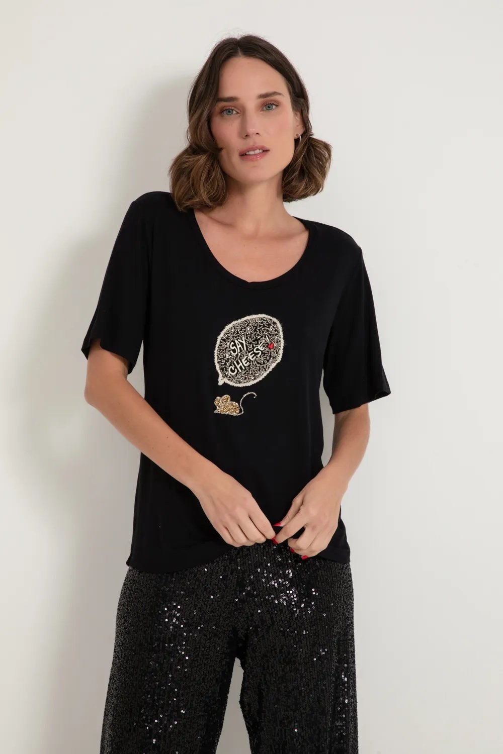 Camiseta Say Cheese Preto