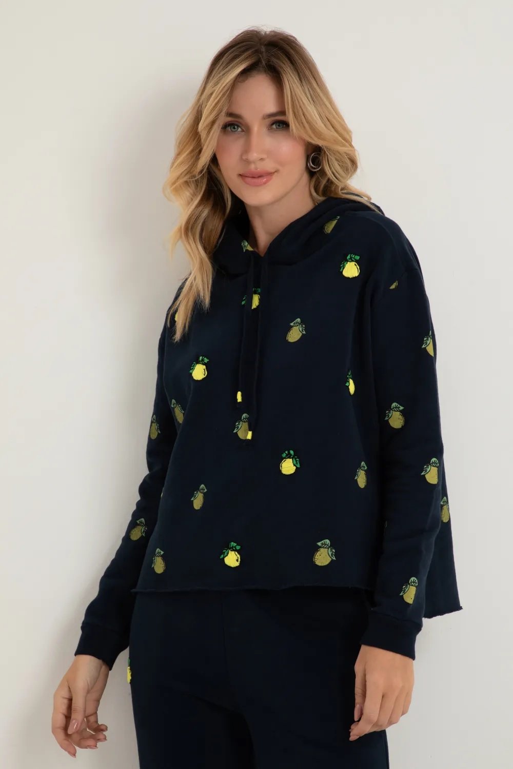 Blusa Moletom Frutas Azul Marinho