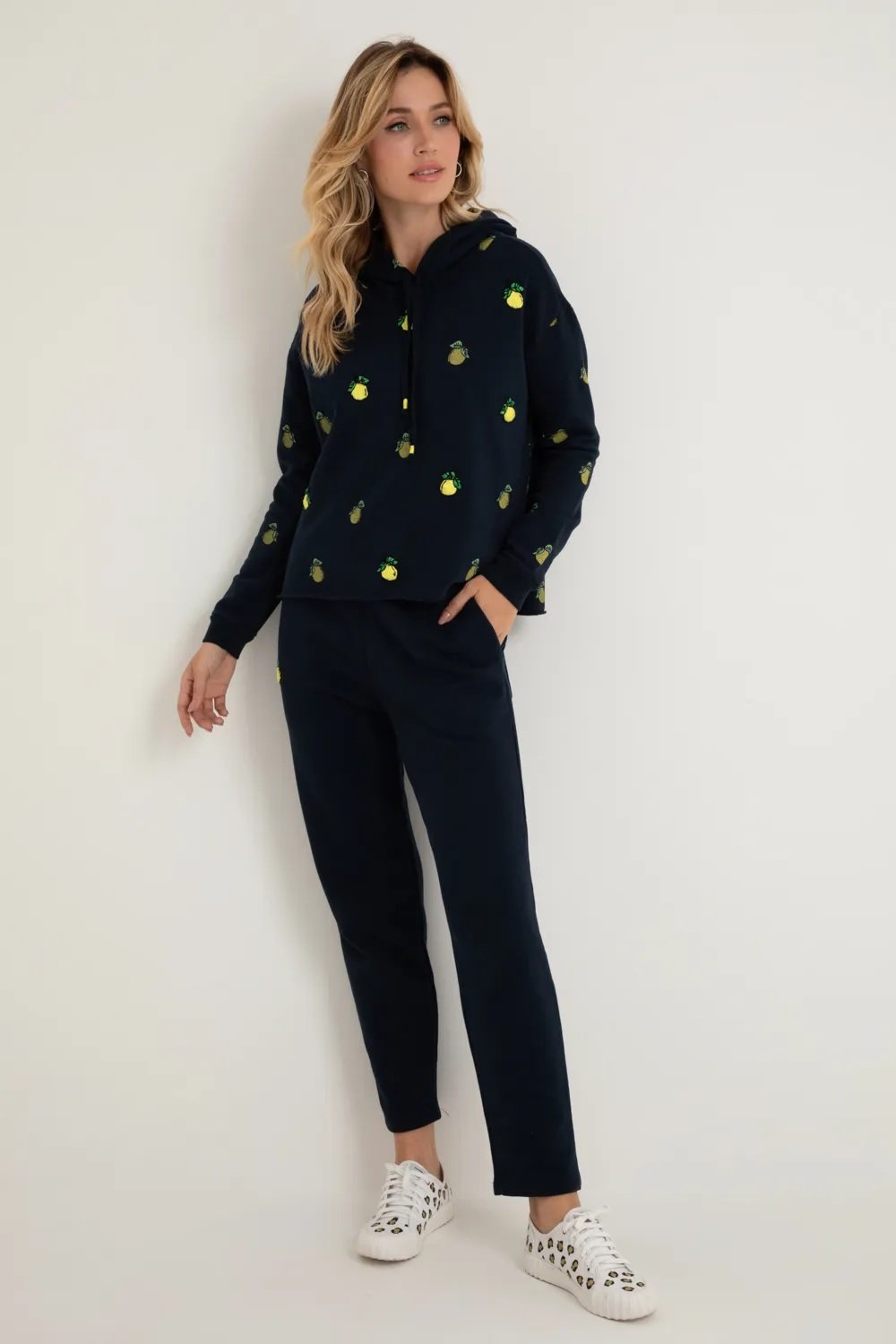 Blusa Moletom Frutas Azul Marinho - Imagem 3
