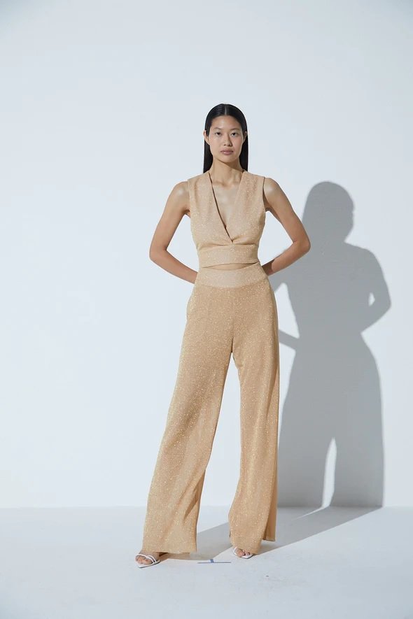 Top Cropped V Shine Ouro
