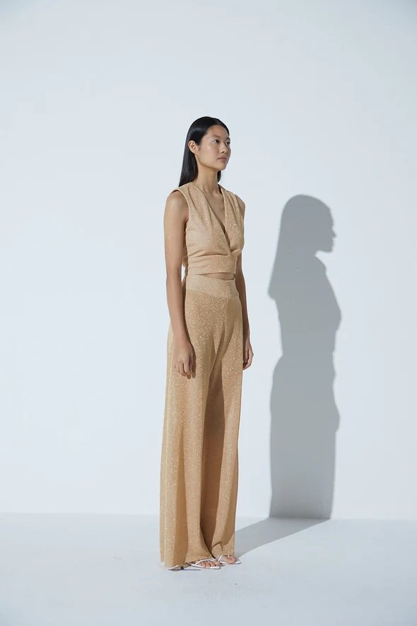 Top Cropped V Shine Ouro - Imagem 2